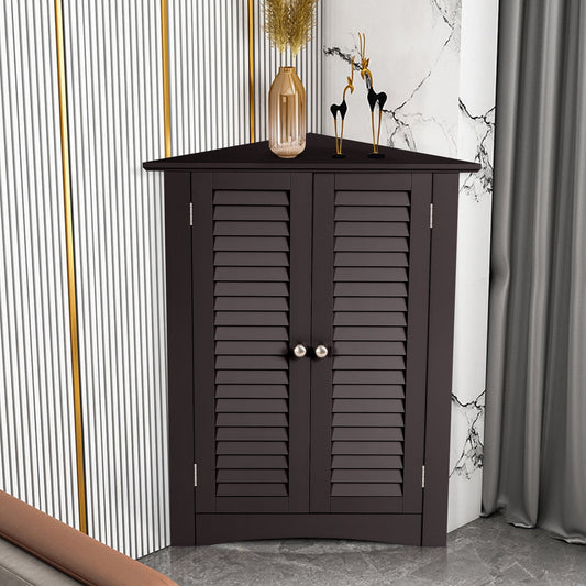 Bathroom Corner Storage Freestanding Floor Cabinet with Shutter Door