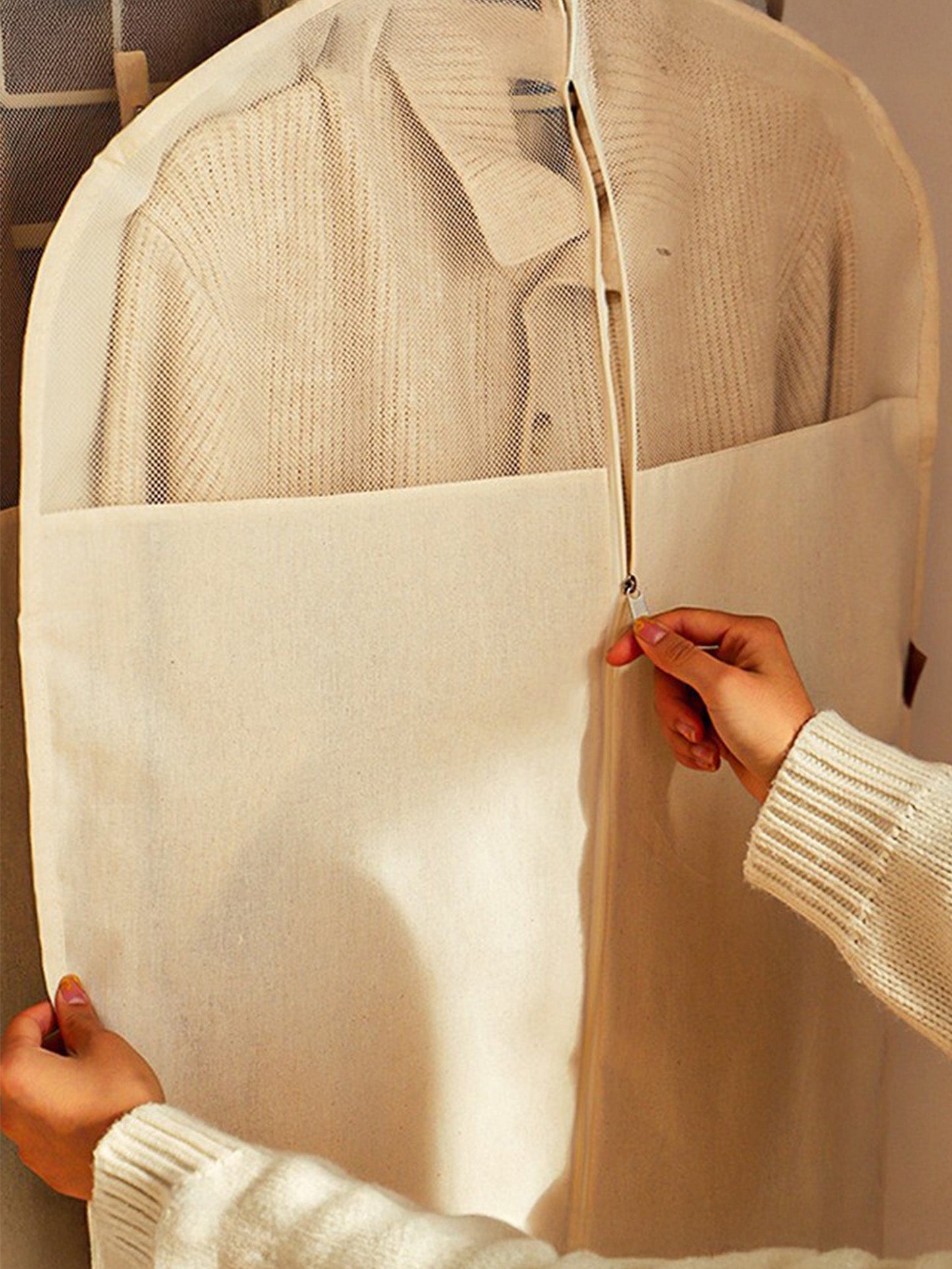 Linen Cotton Clear Window Dust-Proof Storage Bags