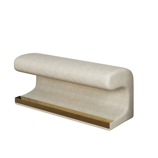 Entryway Bench Leather Upholstered Ottoman with LED sensor light for living room ,bedroom,end of bed ,Beige