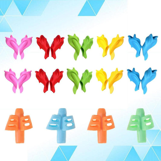 8 Pcs Kids Stationary Writing Training Devices Grip Trainers Pen Postures Correctors Child Pencil Grips Children's Pencil Holder Writing Posture Correction Tool Assorted Colors