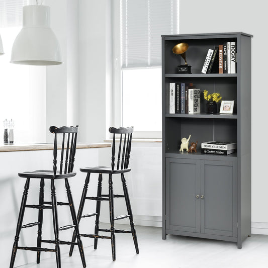 Bookcase Shelving Storage Wooden Cabinet Unit Standing Display Bookcase with Doors