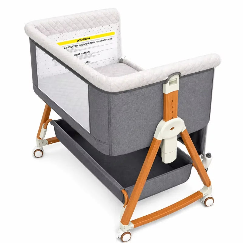 Portable Baby Bassinet 3-In-1 Foldable Crib With Rocking