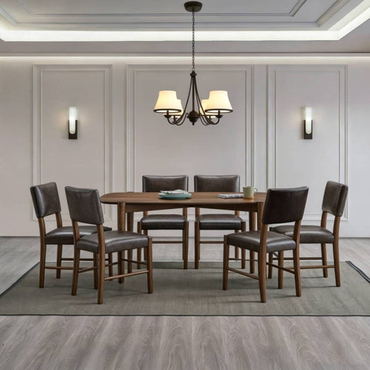 ACTU 58” Mid-Century Modern Dining Table Set for Small Spaces (Seats 4–6)