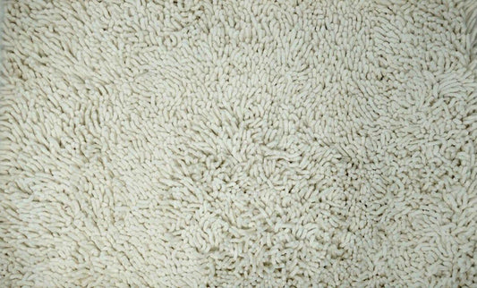 DaDa Bedding Vanilla Ivory White Shaggy Soft Chenille Noodle Carpet Rug Bath Mat