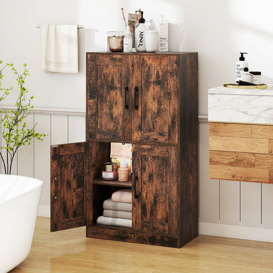 Bathroom Cabinet 43.5 inch Storage Cabinet with Doors and Adjustable Shelves