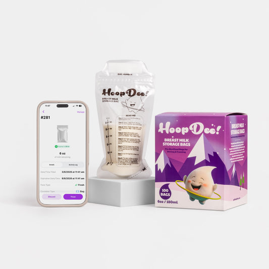HoopDee Breast Milk Storage Freezer Bags 6oz (180ml) | 100-Count Box)