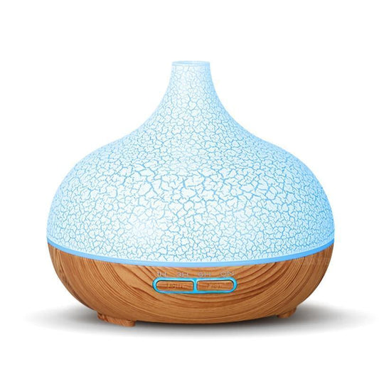 Modern Cracked Modern Design 400ml Air humidifier Aromatherapy Ultrasonic wood Aroma Essential Oil Diffuser 7 Changeable LED Colors For Home Office Living room Bedroom Decor Lamp