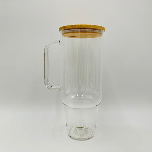 12 Pack 32oz or 40oz Blank Sublimation Clear or Frost Glass Tumbler with Handle