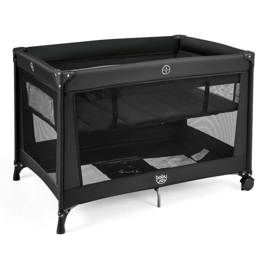 Portable Baby Playard Folding Travel Crib for Infants with Soft Mattress
