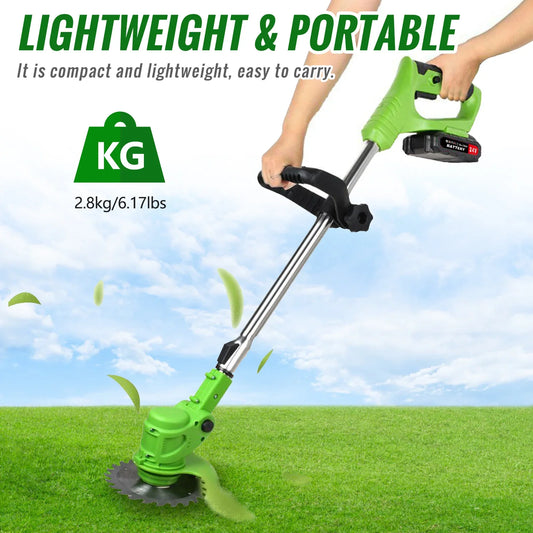 Cordless 2-In-1 Weed Trimmer and Grass Edger With Fast Charger