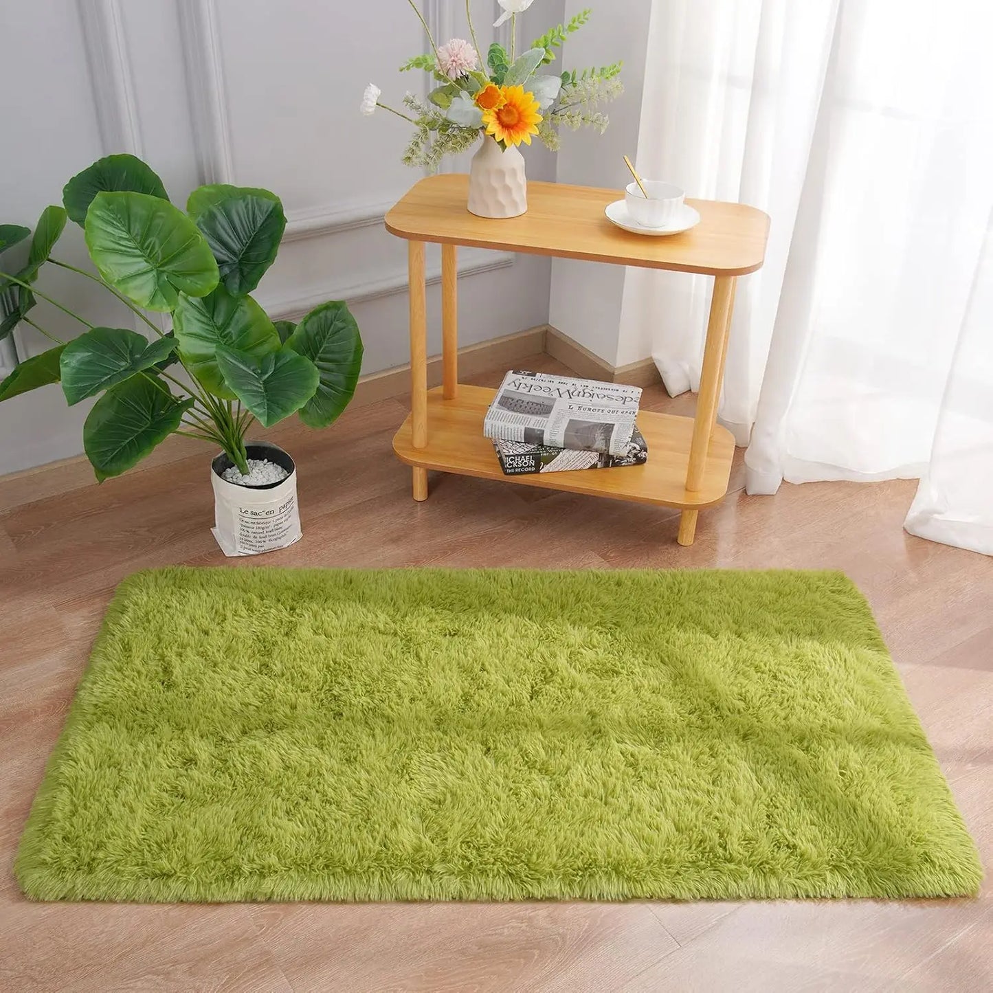 VIKAMA Tie-dye Plush Carpet 40x60cm Home Soft Area Rug Girls Bedroom Bed Blanket Children's Room Decoration Non-Slip Floor Mat