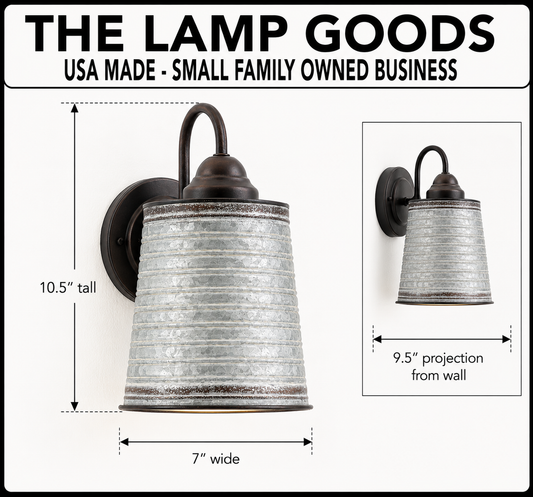 Corrugated Rustic Barn Metal Farmhouse Wall Light Fixture