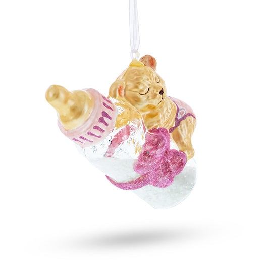 Bear Baby's First Glass Christmas Ornament