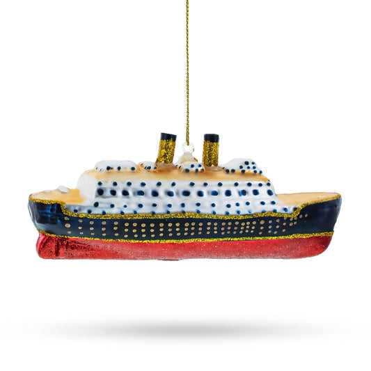 Titanic Ship Glass Christmas Ornament