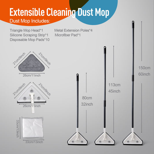 Effortless Wall Cleaning Mop With Disposable Pads