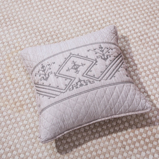 DaDa Bedding Whimsical Lavender Purple Grey Yarn Dyed Euro Pillow Sham Cover, 26" x 26 (JHW866)