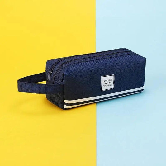 Durable Simple Large Capacity School Stationery Double Layer Case Students Unique Design High Quality Office Handbag Pencil Case
