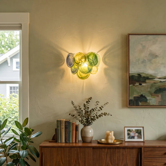 Green Murano Disc Wall Sconce