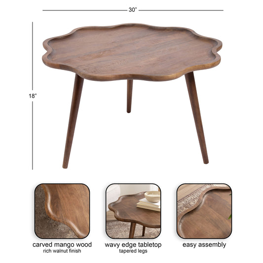 Alezar Scallop Wood Coffee Table