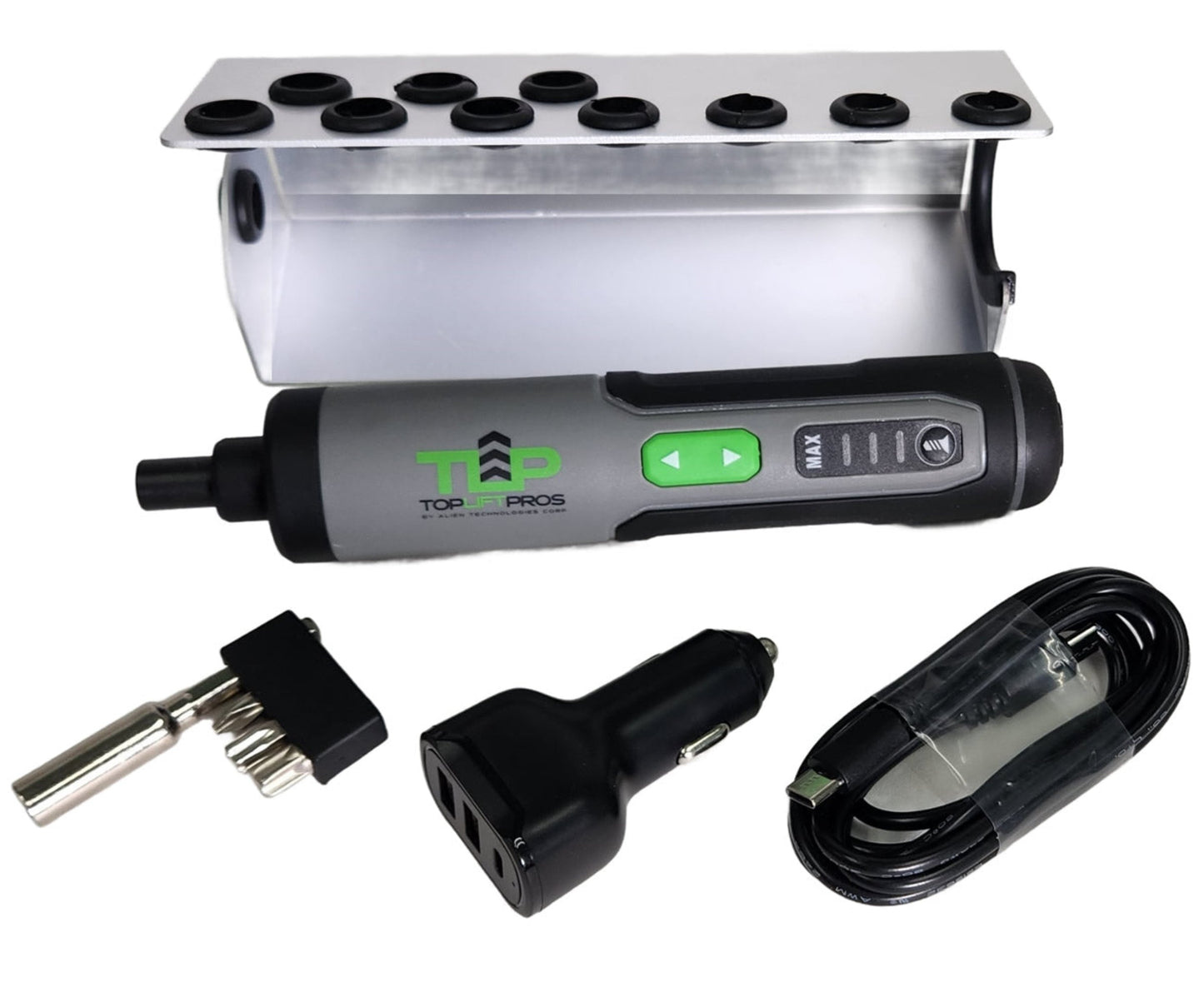 Turn Pro - Cordless Driver Re-chargeable Tool with Bits and Station for Hardtop Bolts