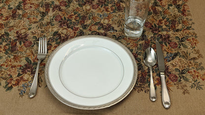 DaDa Bedding Wildflower Wonderland Floral Golden Beige Tan Square Dining Table Cloth (3100)