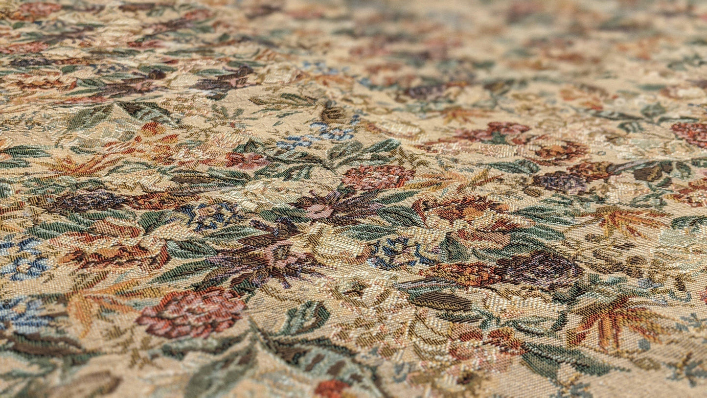 DaDa Bedding Wildflower Wonderland Floral Golden Beige Tan Square Dining Table Cloth (3100)