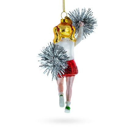 Cheerleader Glass Christmas Ornament