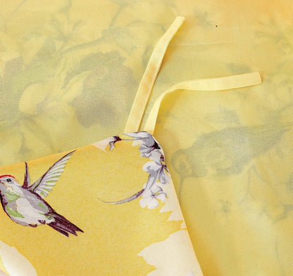 DaDa Bedding Yellow Hummingbird Duvet Cover, Sheets & Valance Set
