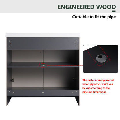 Modern Freestanding Bathroom Vanity With Soft Close Cabinet Doors