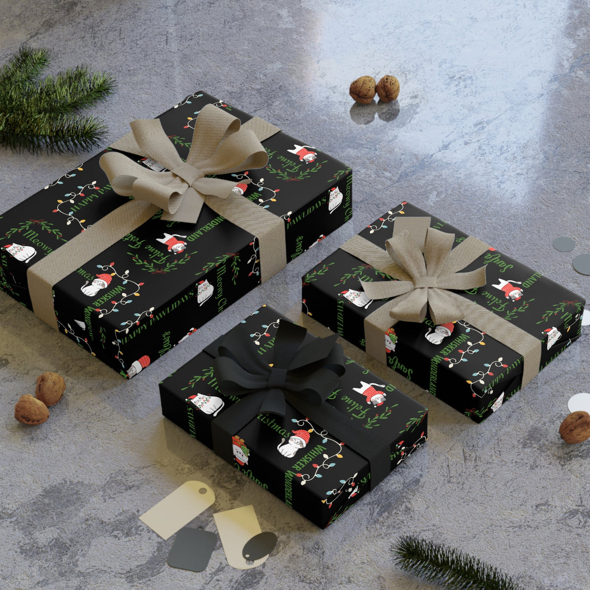 Cat Pun Christmas Gift Wrap Roll for Purr-fect Holiday Gift Giving