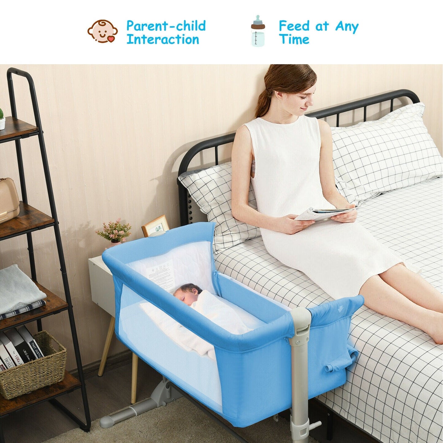 Travel Portable Baby Bed Side Sleeper Bassinet Crib with Carrying Bag