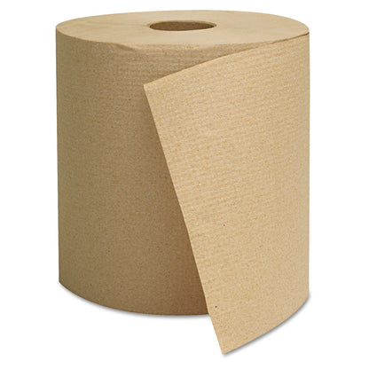GEN Hardwound Towels, 1-Ply, 800 ft, Brown, 6 Rolls/Carton