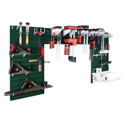 Lazy Guy DIY Maker Woodworking Tool Storage Organizer Set - Metal Pegboard with Accessories