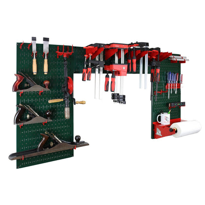 Lazy Guy DIY Maker Woodworking Tool Storage Organizer Set - Metal Pegboard with Accessories