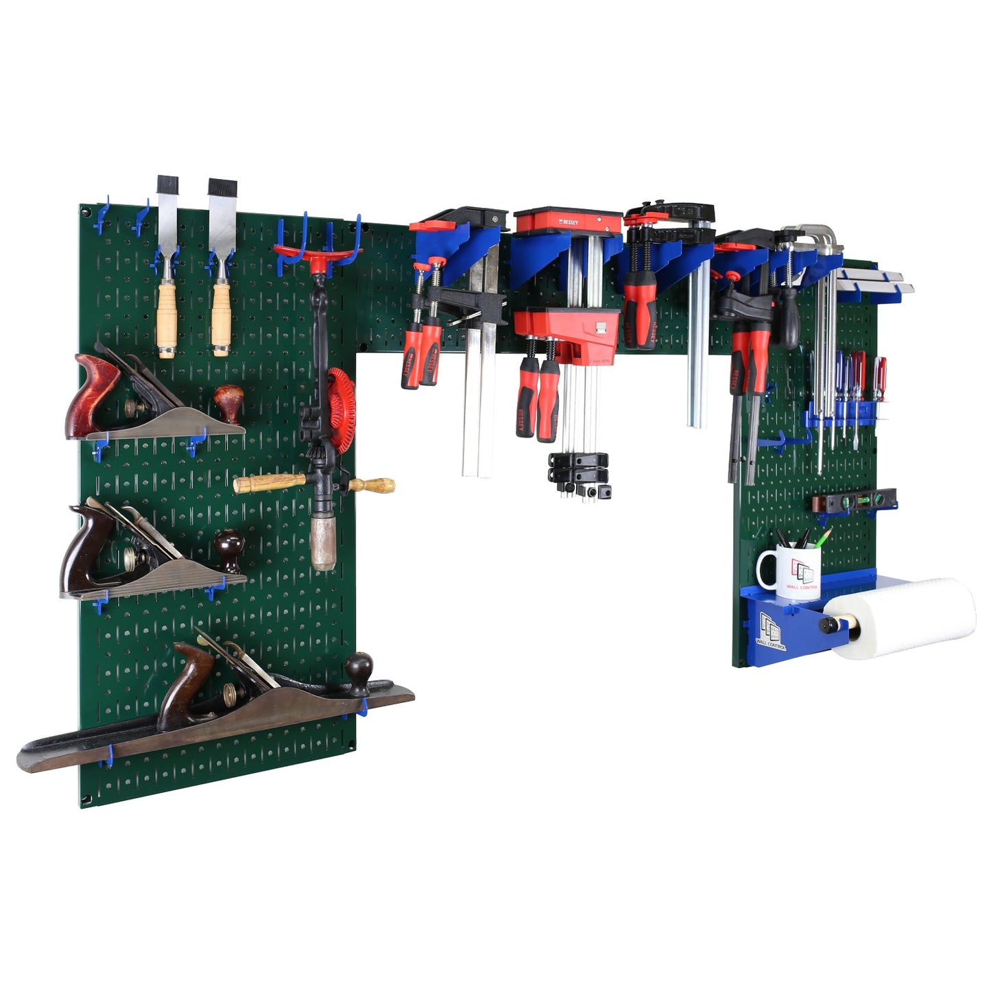 Lazy Guy DIY Maker Woodworking Tool Storage Organizer Set - Metal Pegboard with Accessories