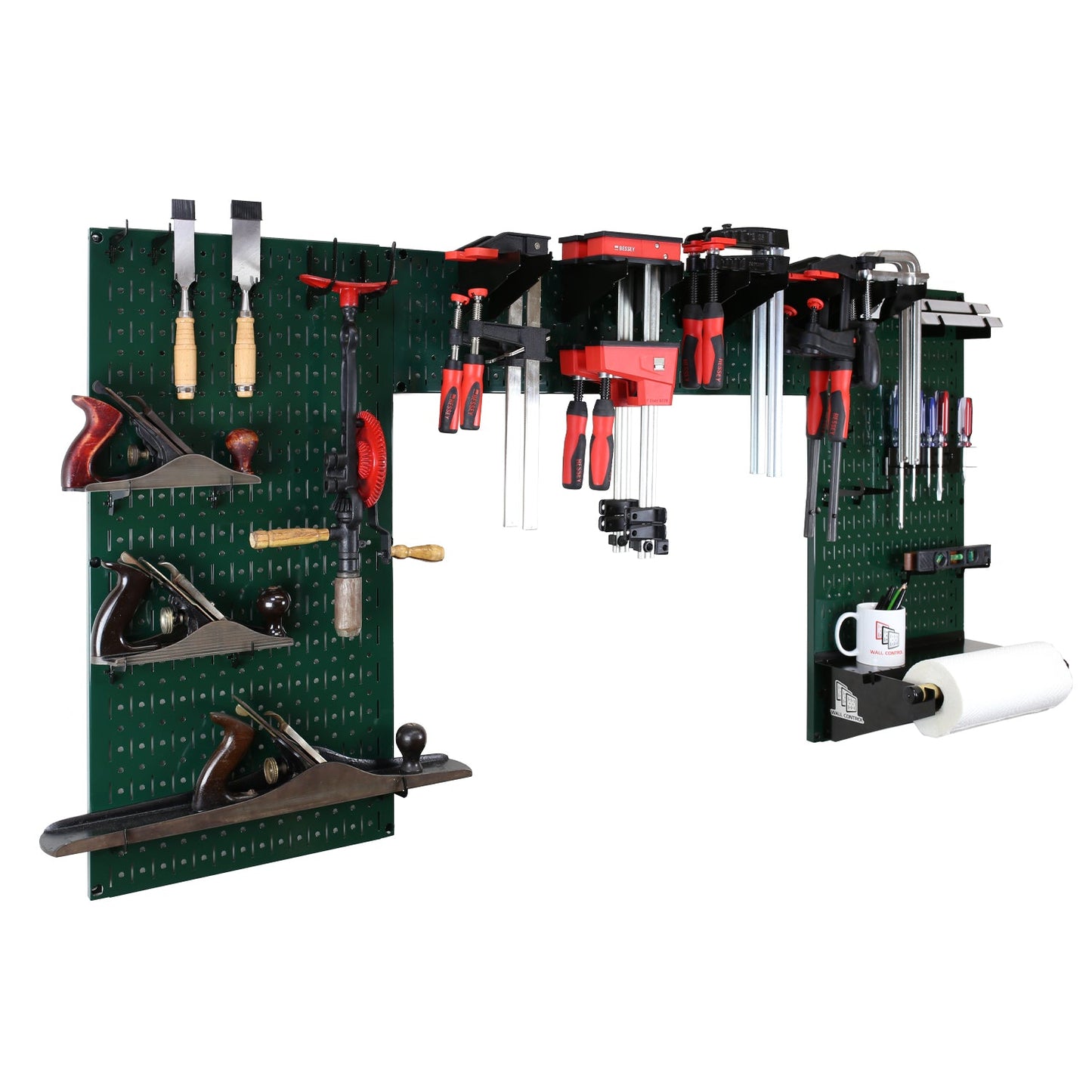 Lazy Guy DIY Maker Woodworking Tool Storage Organizer Set - Metal Pegboard with Accessories
