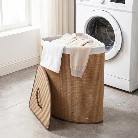 15 Gallon Bamboo Laundry Hamper with Removable Liner