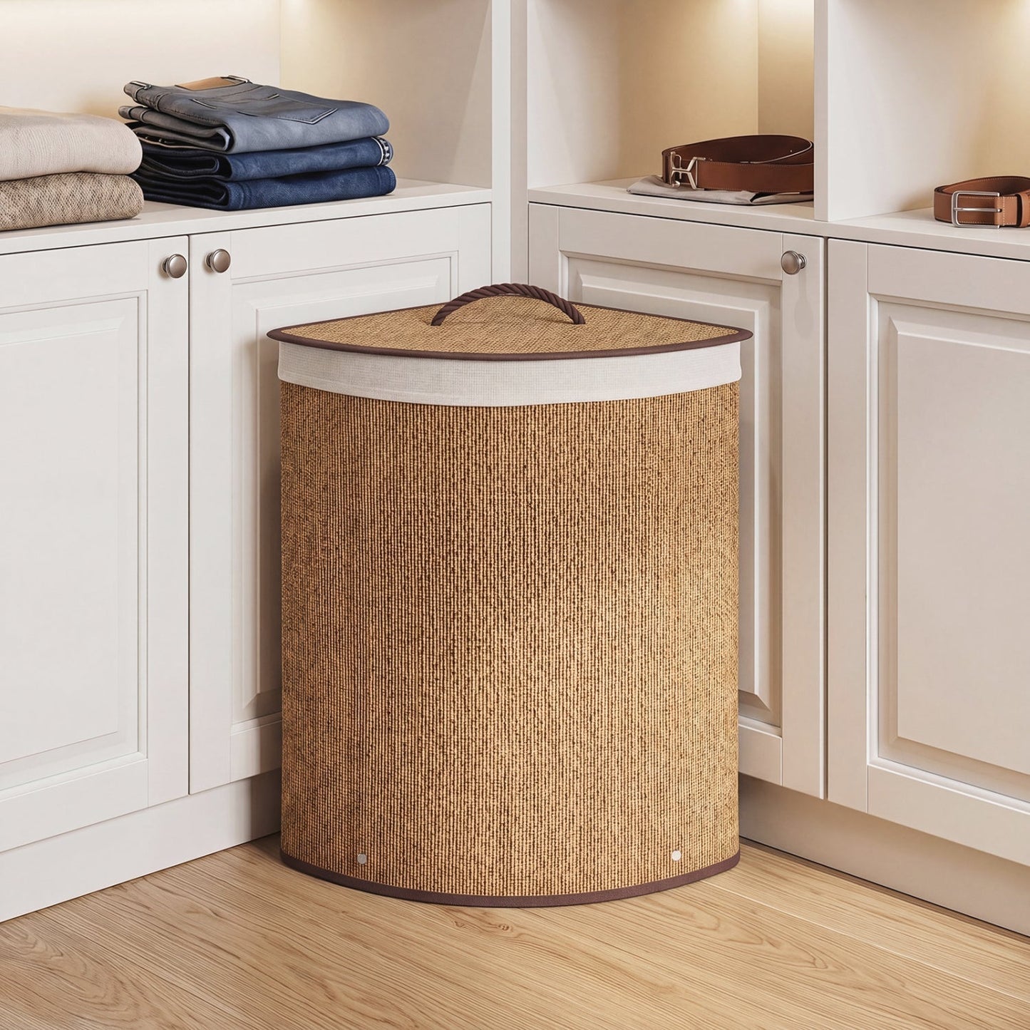 15 Gallon Bamboo Laundry Hamper with Removable Liner