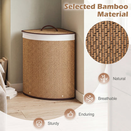 15 Gallon Bamboo Laundry Hamper with Removable Liner