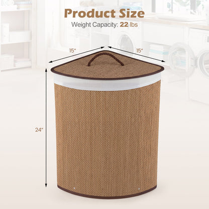 15 Gallon Bamboo Laundry Hamper with Removable Liner