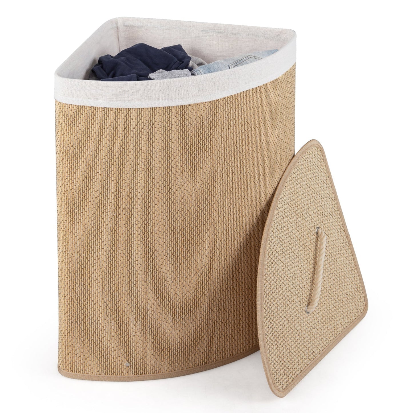 15 Gallon Bamboo Laundry Hamper with Removable Liner