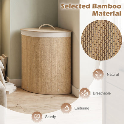 15 Gallon Bamboo Laundry Hamper with Removable Liner