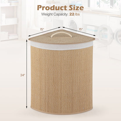 15 Gallon Bamboo Laundry Hamper with Removable Liner