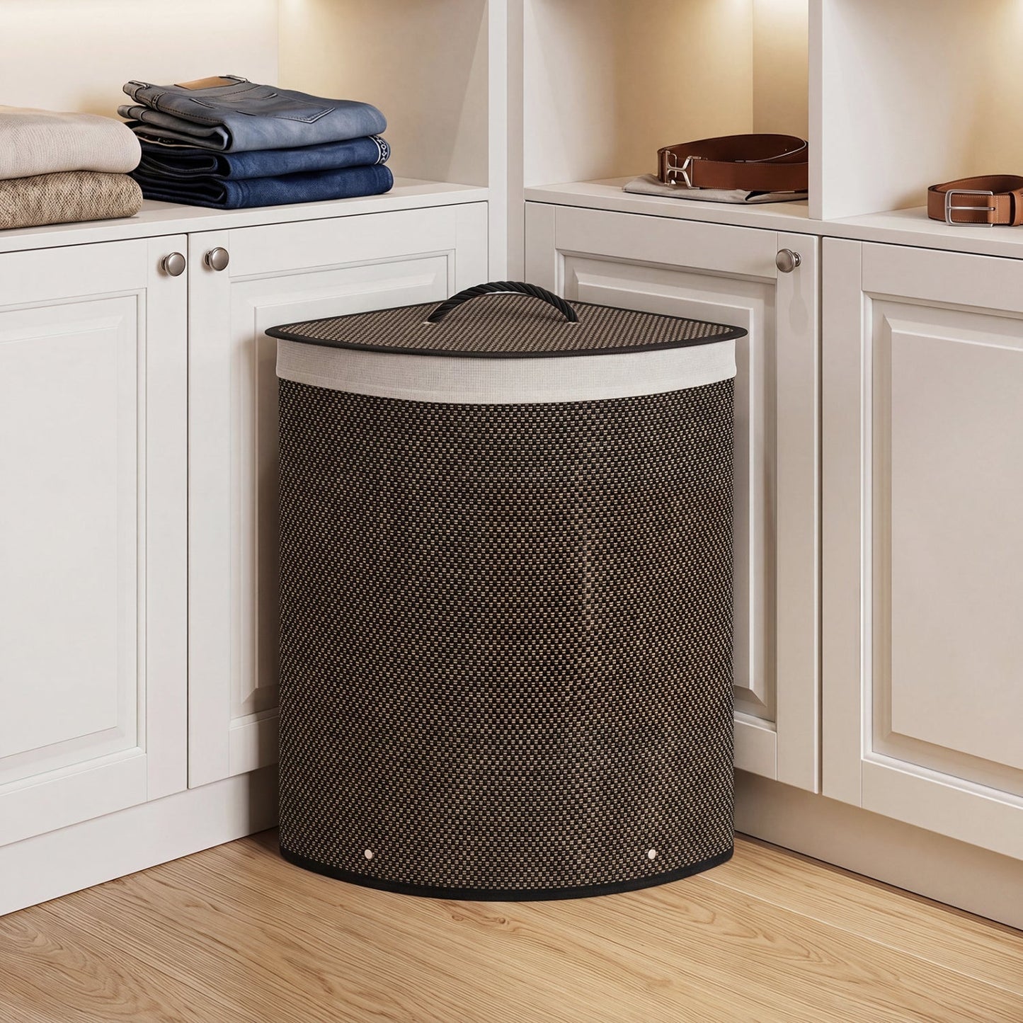 15 Gallon Bamboo Laundry Hamper with Removable Liner