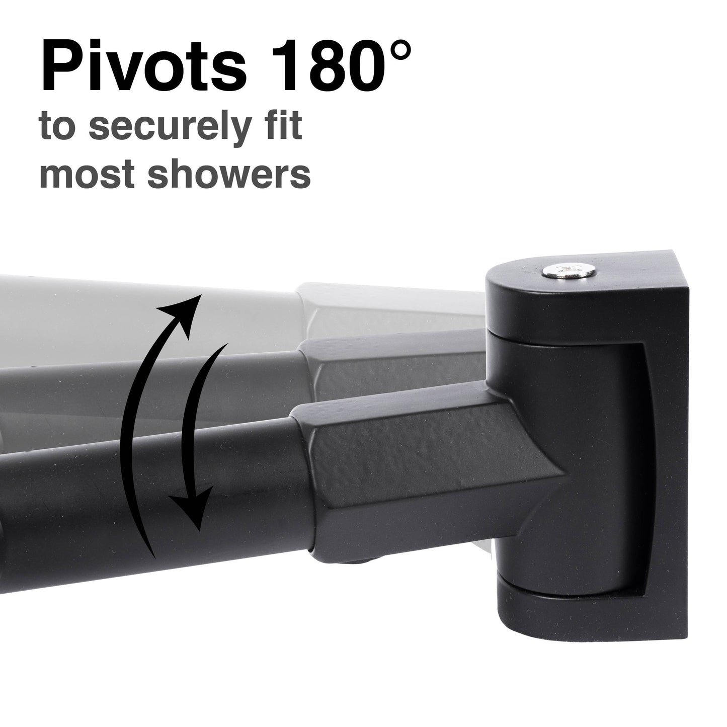 44 in. to 70 in. Double Curved Shower Rod (Matte Black Finish)