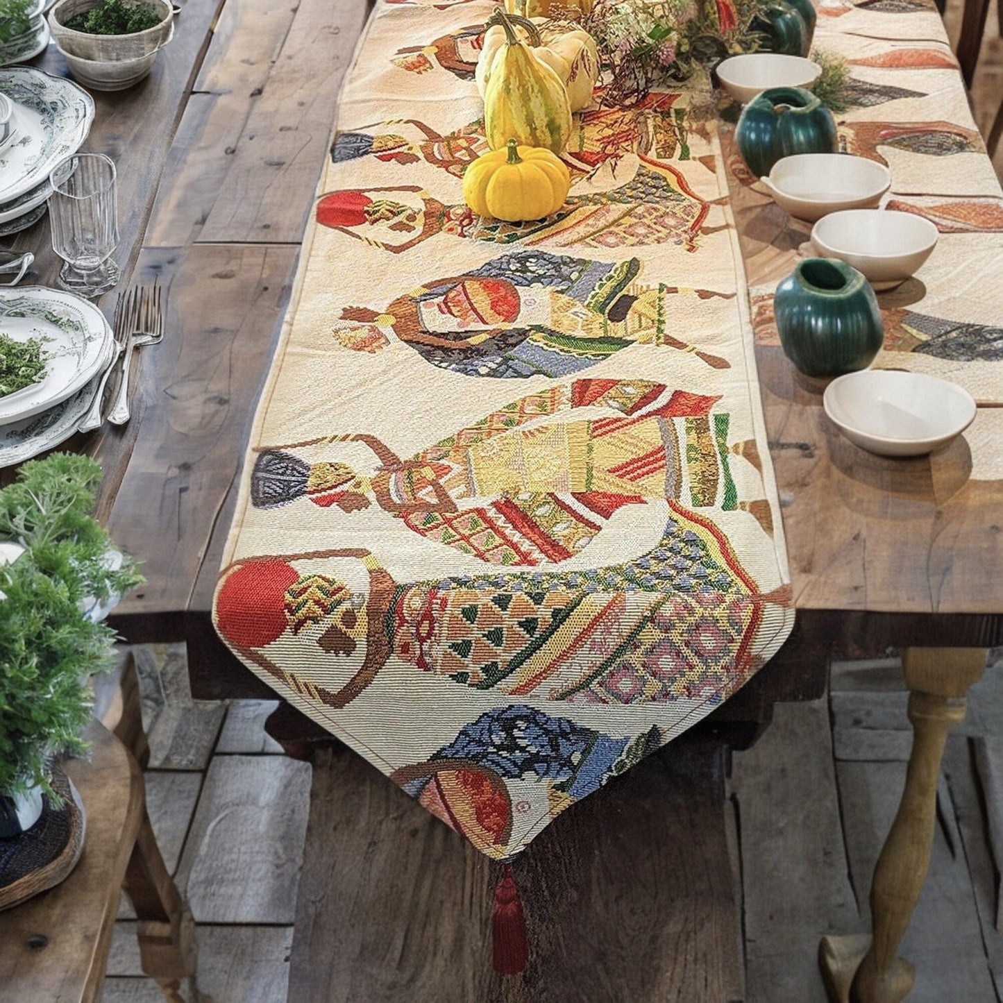 DaDa Bedding Dancing Women African Dreams Elegant Woven Tapestry Dining Table Runner (18117)