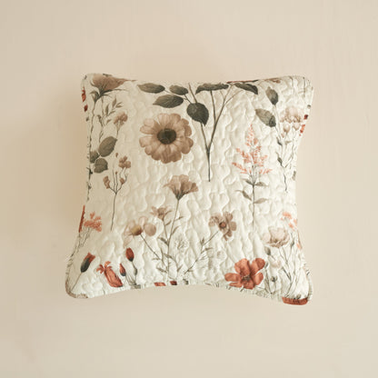 DaDalogy Enchanted Meadow Floral Quilt Set - Beige Rose Green