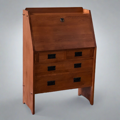 Mission Solid Oak Secretary Desk - Michaels Cherry