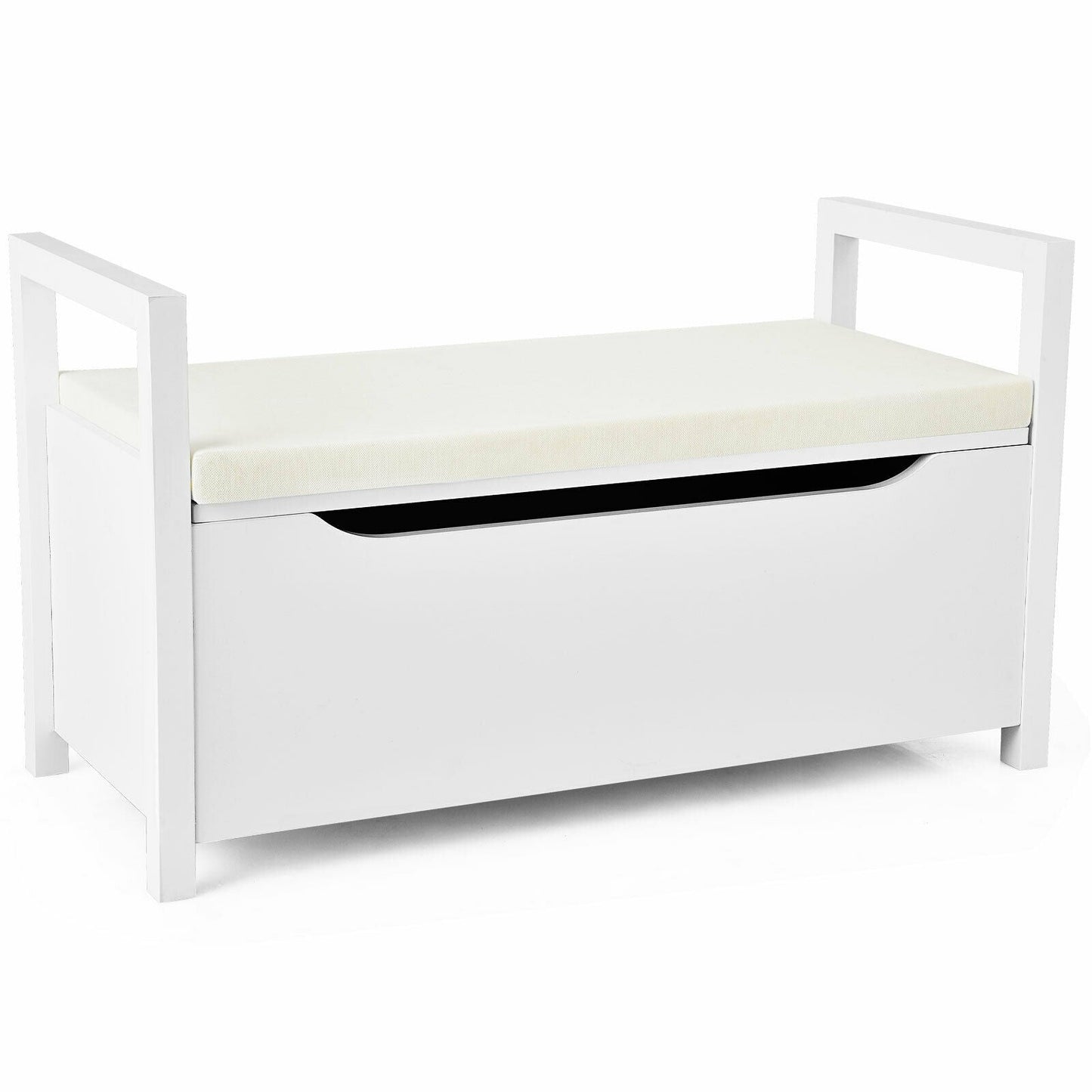 34.5 ×15.5 ×19.5 Inch Shoe Storage Bench with Cushion Seat for Entryway