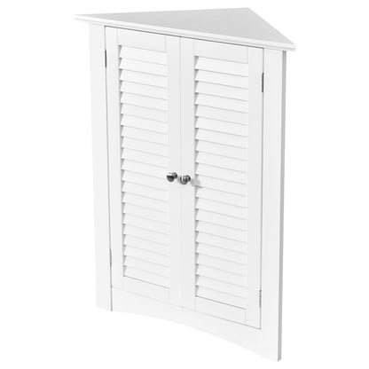 Bathroom Corner Storage Freestanding Floor Cabinet with Shutter Door